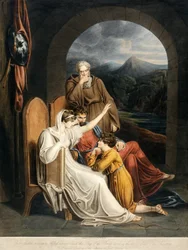 Rainha Judith recitando a Alfred quando uma criança as canções dos bardos que descrevem os atos heróicos de sua publicação dos antepassados. 1801